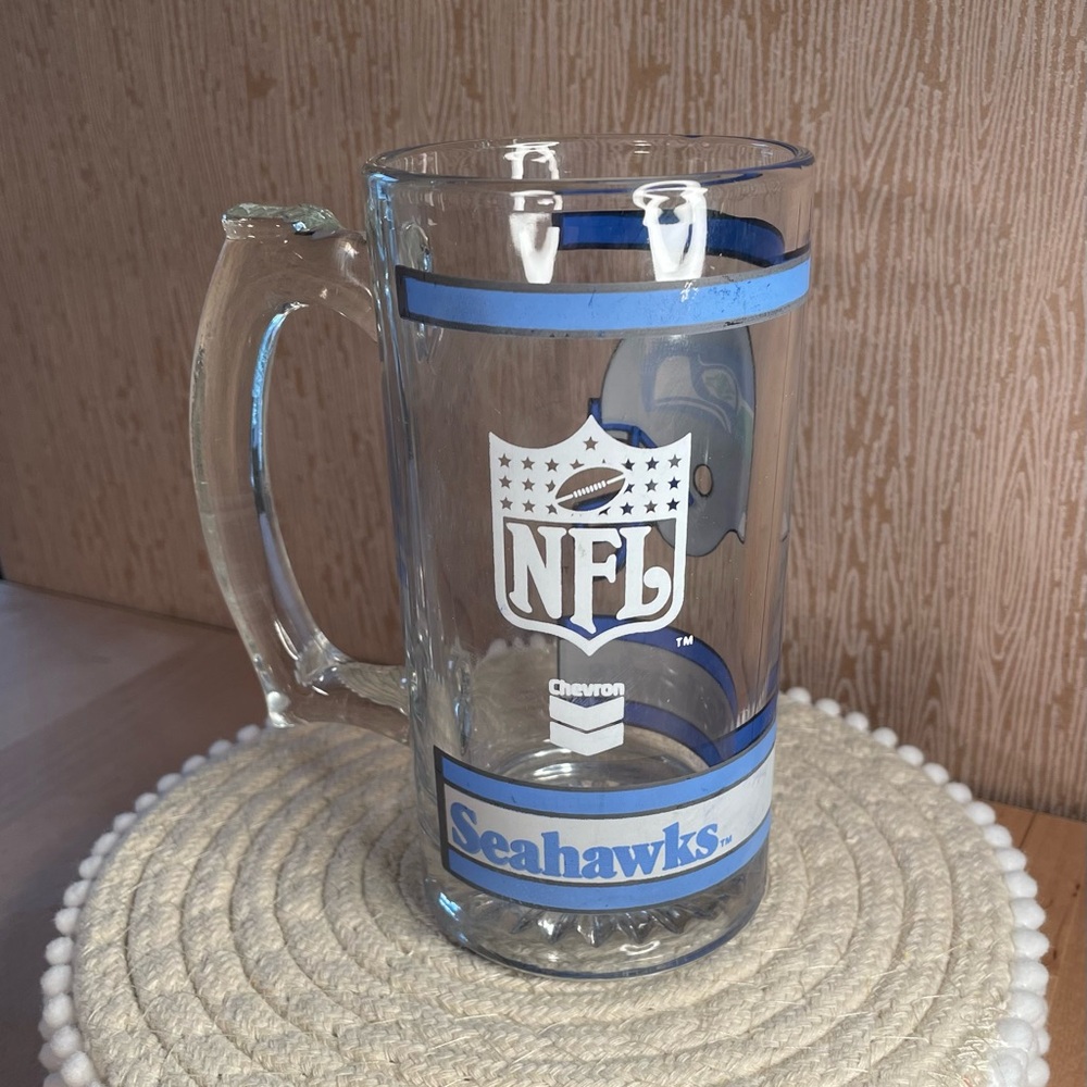 Vintage NFL Seattle Seahawks Glass Tankard Mug from Chevron - Picture 3 of 4
